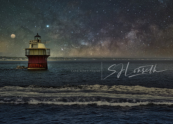 Duxbury Pier Light at Night_Massachusetts