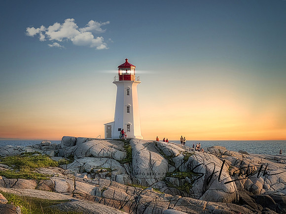 Peggys Cove Light Sunset Cloud_NS