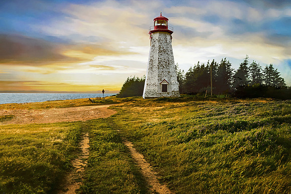 Seacow Head Light at Sunset_PEI