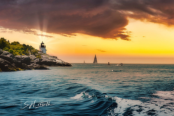 Caatle Hill Light Sunset_Rhode Island